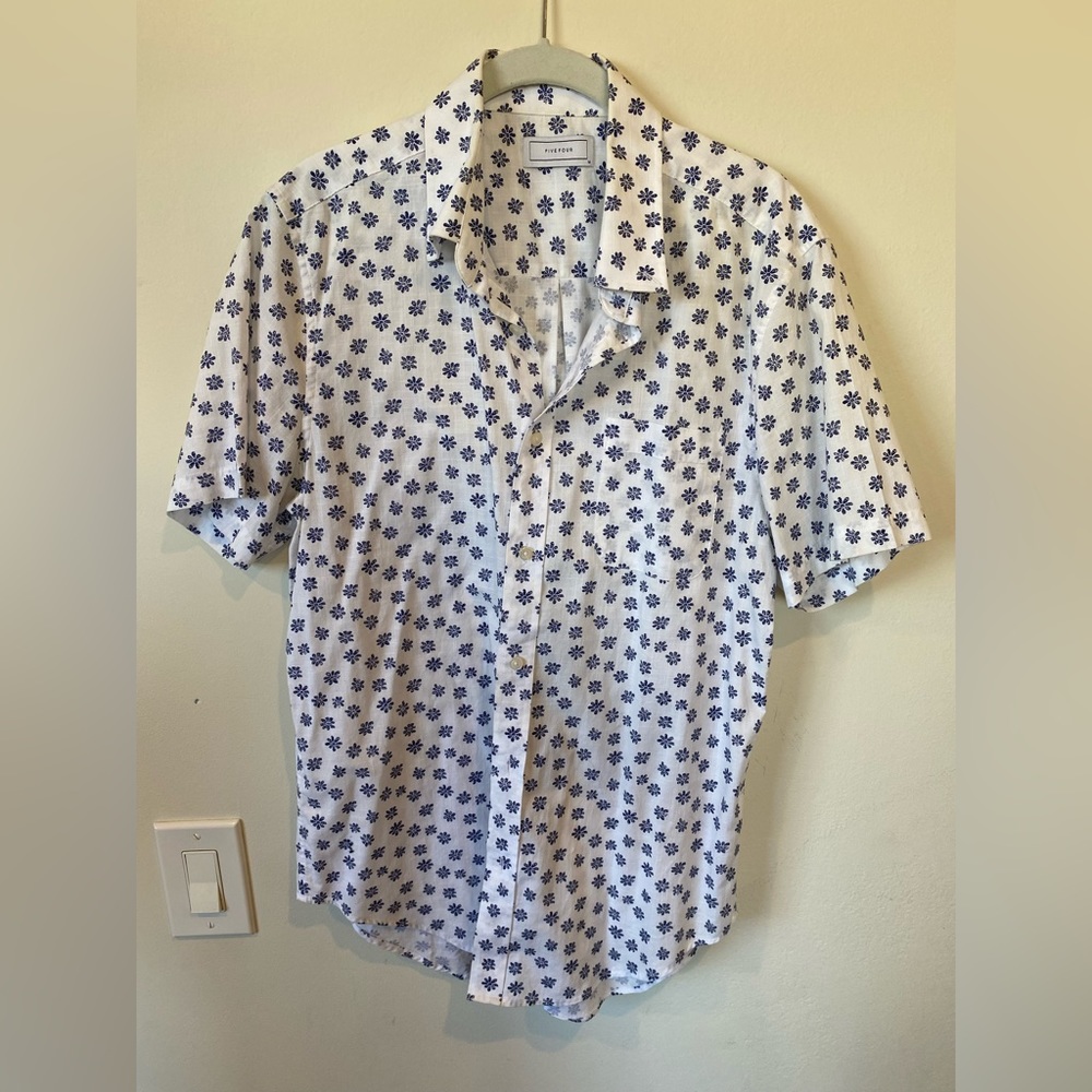 Five Four Printed Button Down Short Sleeve Shirt - image 1